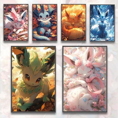 Pokemon Wall Art – Pikachu, Eevee & Charizard Anime Decor - Kanju Decor