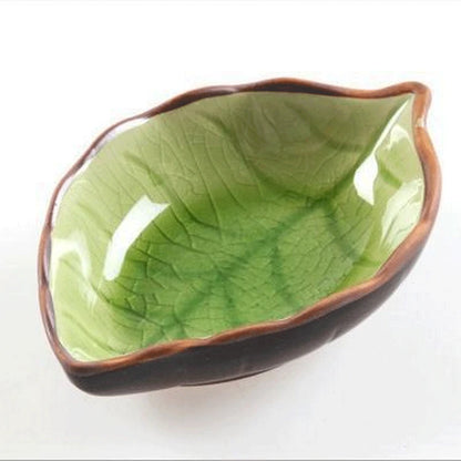 Handcrafted Leaf Shaped Japanese Ceramic Plates - Kanju Decor