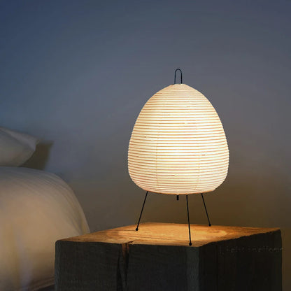 Akari Wabi-Sabi Rice Paper Table Lamp - Kanju Decor