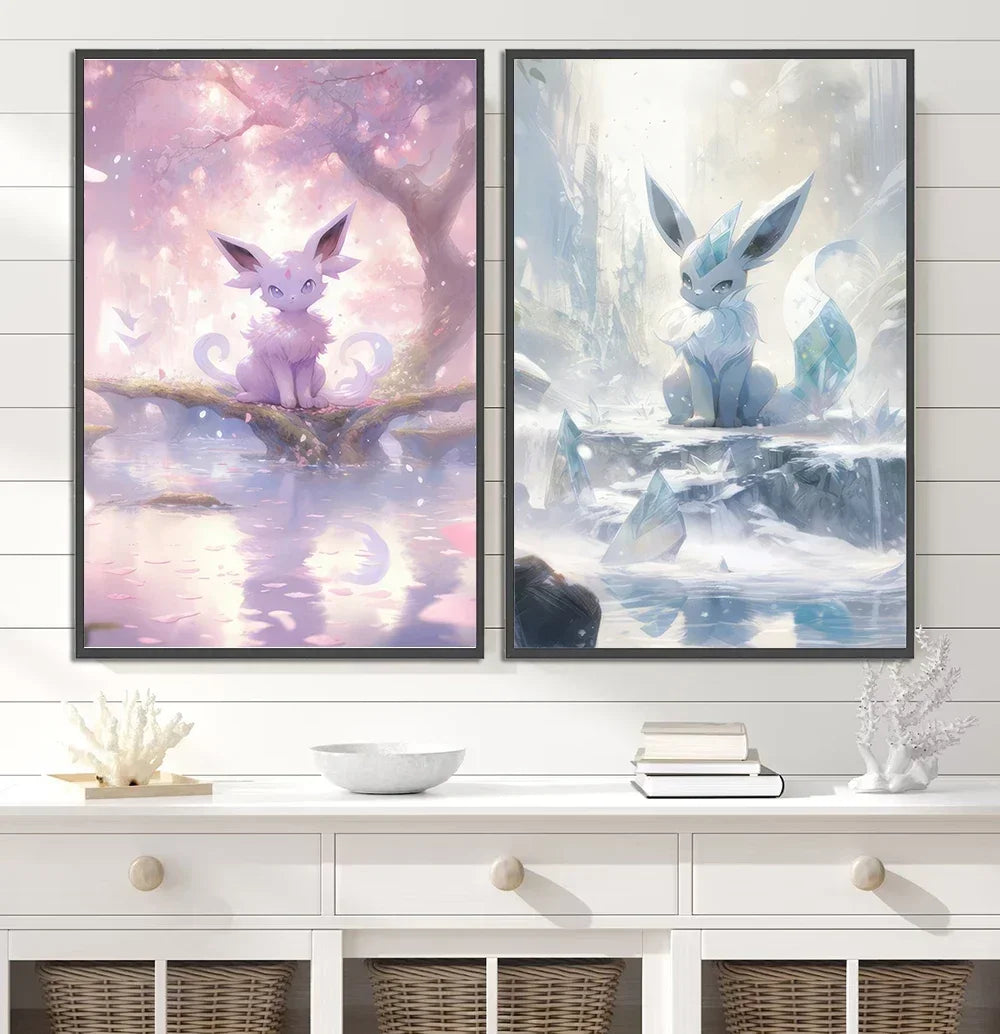 Pokemon Wall Art – Pikachu, Eevee & Charizard Anime Decor - Kanju Decor