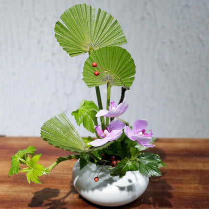 Japanese Ikebana Ceramic Flower Vase - Kanju Decor