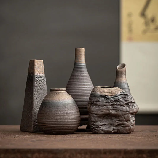 Minimalist Handmade Antique Ceramic Vases - Kanju Decor