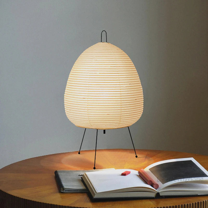 Akari Wabi-Sabi Rice Paper Table Lamp - Kanju Decor