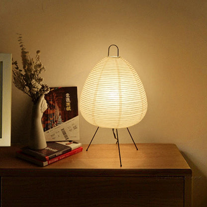 Akari Wabi-Sabi Rice Paper Table Lamp - Kanju Decor