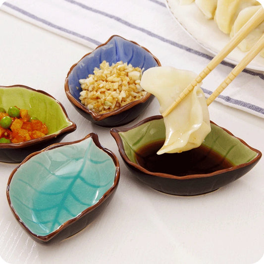 Handcrafted Leaf Shaped Japanese Ceramic Plates - Kanju Decor